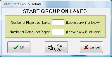 Start Group Bowling (Point of Sale Module Disabled) In this example, a group of roughly 12 15 people has entered the center wanting to play 2 3 games each.