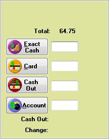 The operator will notice that a new screen has appeared showing any existing accounts and their respective amounts.