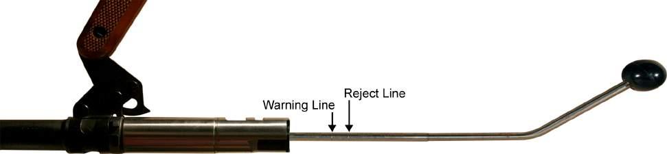TM 8370-50107-IN/18 0023 00 BORE EROSION GAGE Refer to Figure 5. Figure 5. Bore Erosion Gage. 1. With the barrel removed, lightly push the bore erosion gage into the barrel until it seats in the bore.