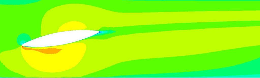 For α = 20 a small separation forms at mid-plane but the flow appears to reattach.