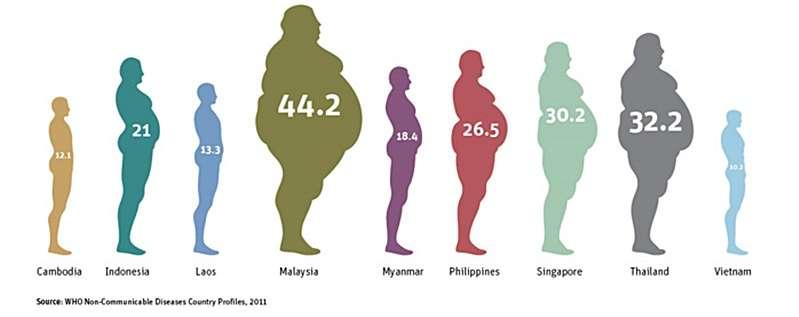 Malaysia, the fattest nation in Asia according to The Lancet Medical journal,