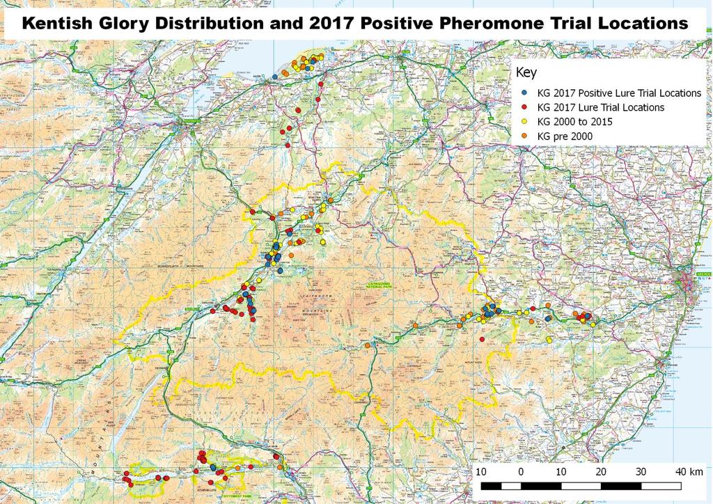 Map 3: Location of all successful pheromone trials in 2017 Successful Trials The three different lures (S,
