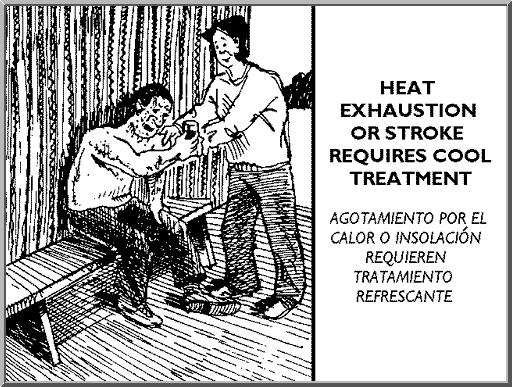 USE COOL TREATMENT FOR HEAT EXHAUSTION OR STROKE Heat exhaustion and heat stroke are two different things, although they are commonly confused as the same condition.
