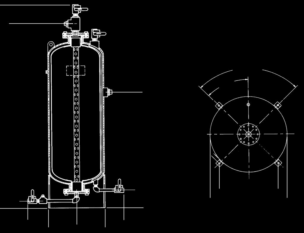 Vertical Tank See Figure 1 Approximate Nominal Tank Shipping Capacity Part No. Diameter A B Estimated C D E F Weight gal (L) Epoxy/Enamel in. (mm) in. (mm) in. (mm) in. (mm) in. (mm) in. (mm) in. (mm) lb (kg) 50 (189) 70501/70502 24 (610) 64.