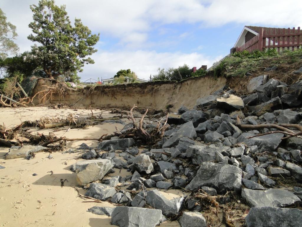Erosion immediately south of rock
