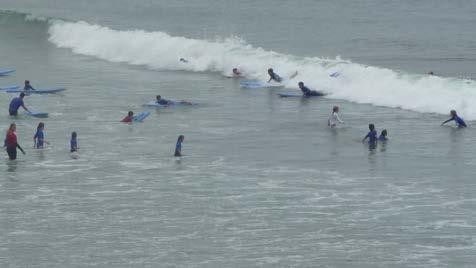 Young surfers at Moonlight State Beach Surf camps, running between June and August, are a popular summer activity for young locals. Another popular program is Junior Lifeguards.