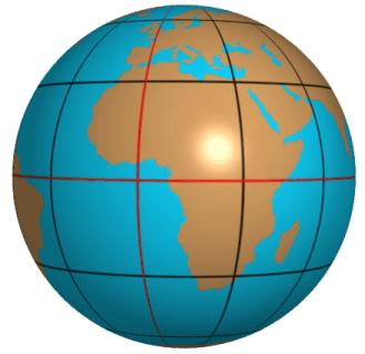 1.8 Determining co-ordinates (Latitude & Longitude) The diagram a shows a globe with the latitude and longitude lines on it.