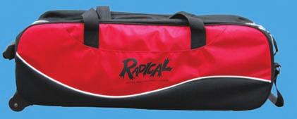 Velcro cushioned handle wrap NAME Radical Slim Triple Roller PART NUMBER RAD002 COLOR Black/Red FABRIC 600D Weighs under 5 lbs.