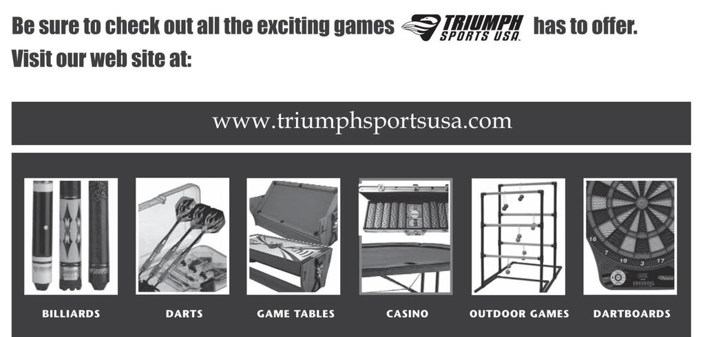 90-Day Triumph Sports USA, Inc. (TSU) Game Warranty All TSU games have a 90-day from date of purchase warranty.