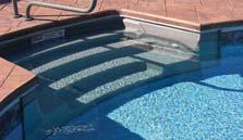 BEAUTIFUL STEP OPTIONS include molded thermoplastic or fiberglass THE davinci VINYL LINER provides a soft, smooth surface the healthiest pool surface