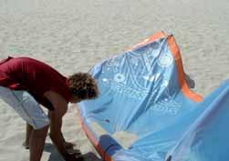 To secure your kite: Position your kite facing into the wind. Place enough sand on your kite so it won t be lifted by a gust. Your lines are set.
