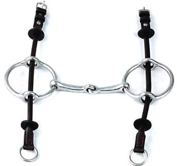 Full bridles (Weymouths) have separate curb & snaffle (bridoon) bits and require two reins. Kimberwick 2 location options to attach one rein Either rein attachment location is acceptable.
