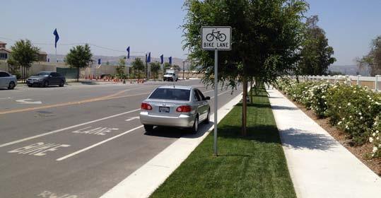 and motorists, reducing the possibility that motorists will stray into the bicyclists path.