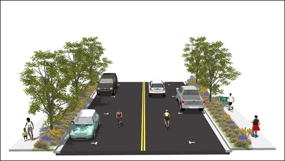 Shared Roadways (No bikeway designation) are bikeways where bicyclists and cars operate within the same travel lane, either side by side or in single file depending on roadway configuration.