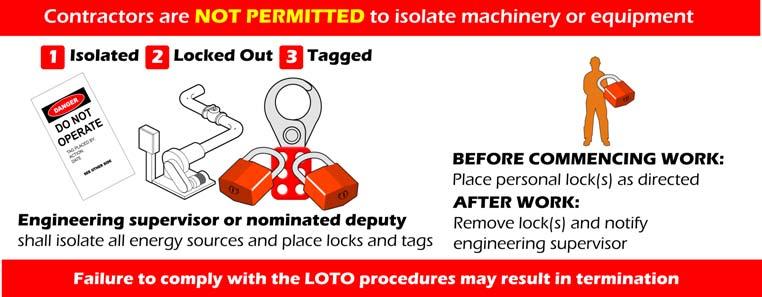 4. Lock Out Tag Out 004 LOTO (Lock Out and Tag Out) Safety is the number one priority on this site. McCain Foods has a mandatory lock out and tag out policy and procedure commonly known as LOTO.