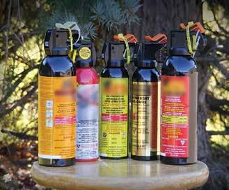 12 WHAT TO LOOK FOR IN BEAR DETERRENT SPRAY There are several brands of spray with different characteristics.