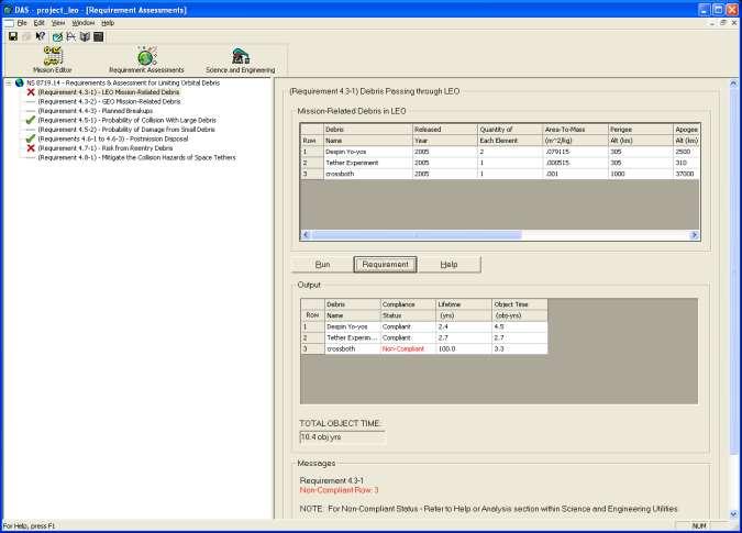 GUI: Sample Requirement Assessment The right-hand