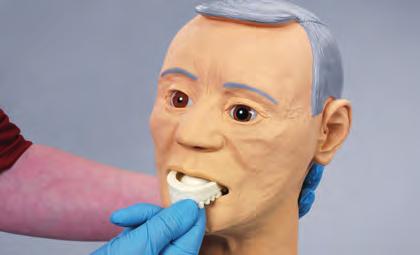 Figure 4 Oral Hygiene Tooth brushing should be simulated without water or any cleaning agents to avoid leaking into the head of the manikin and to simplify cleanup.