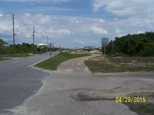 ST. GEORGE ISLAND There is an asphalt multi-use path on the southeast side of Gulf Beach Drive that runs from Twelfth Street West to the Dr.