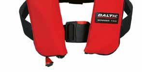 The automatic lifejacket will operate and inflate once it has been Baltic inflatable lifejacket immersed in water for three seconds.