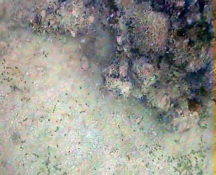 large patches of sand with occasional hard corals
