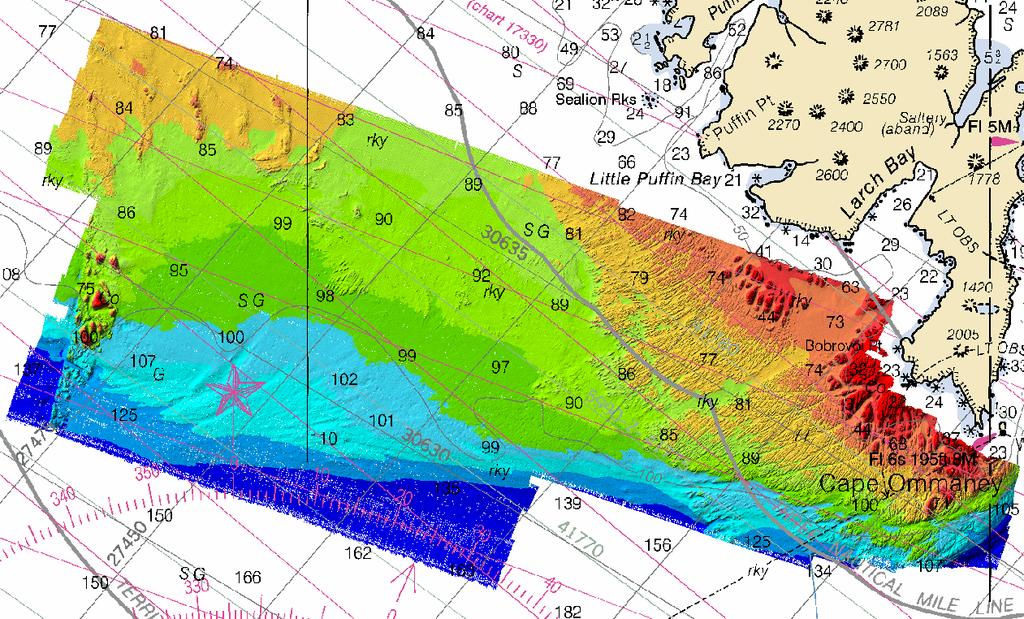 Shallow-water multibeam data acquired under contract for a state Department of Fish and Game for essential fish habitat assessment in an area of sparse and outdated hydrographic data.