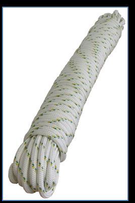 DOUBLE BRAIDED POLYESTER ROPE 12 mm (1/2'') 3675 kg (8100 lb) MBS. P a g e 11 With a minimum breakpoint of 3675 kg (8100 lb), this rope is available in multiple lengths.