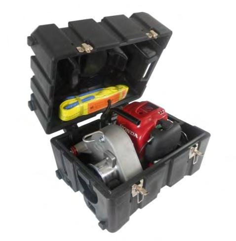 PCA-0102 TRANSPORT CASE WITH MOLDED SHAPES Transport case with molded shapes for PCW3000 winch and accessories.