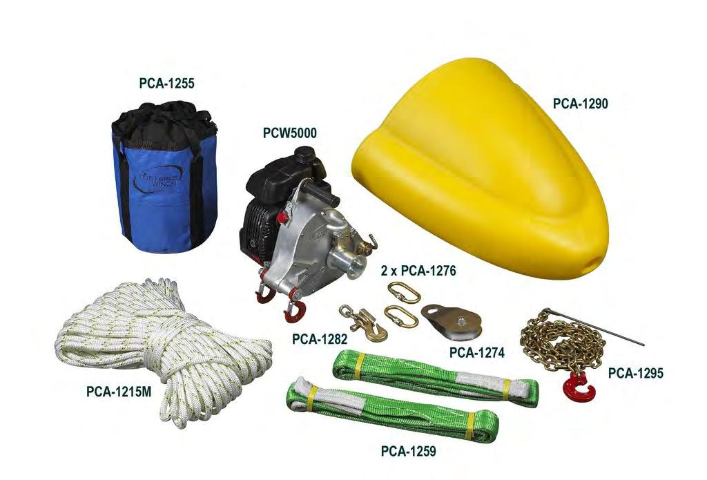 PCW5000-FK FORESTRY ASSORTMENT In order to facilitate the use of the Portable WinchTM in the woods, we have put together this forestry assortment from our specialized forestry accessories and some