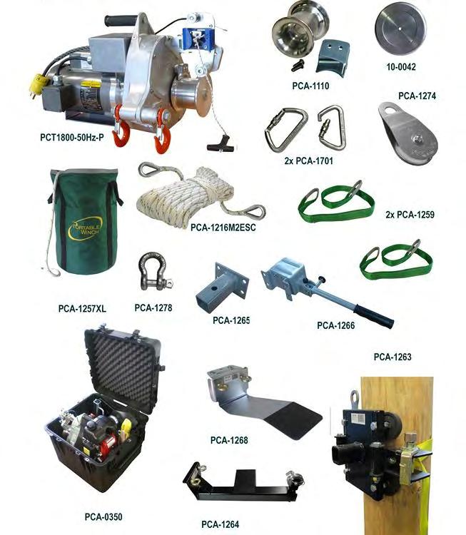 PCT1800-50HZ-P-LK LIFTING ASSORTMENT (230 VAC) You need to pull or lift in an enclosed environment or where noise should not occur, this electric winch pulling/lifting assortment is what you want.