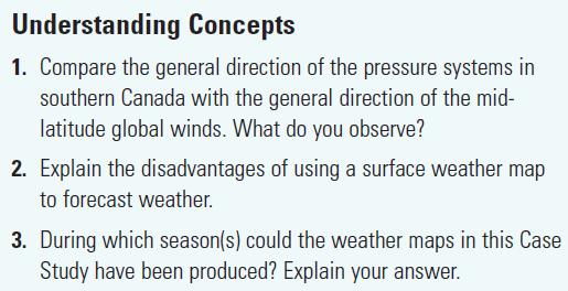 introductory paragraphs Examine the weather maps provided, and answer the