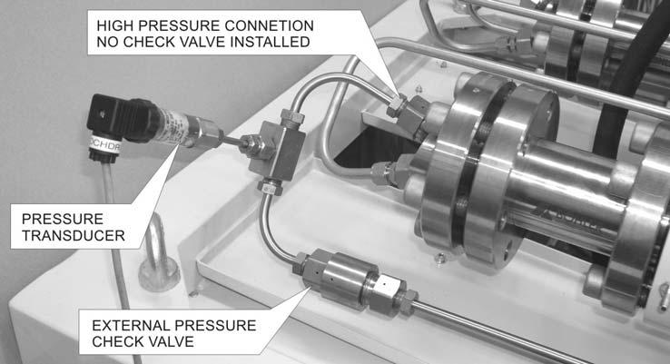 6. Measurements Inside High Pressure Cylinder To be able to make the pressure process in the high pressure cylinder measurable, the check valve was moved, as shown in Figure 5, so that the high