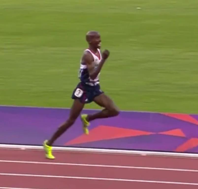 Mo Farah London Olympics 2012 5000 m Final Body Position Upper body erects, without leaning