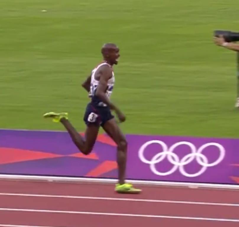 Mo Farah London Olympics 2012 5000 m Final Body Position Upper body erects, without leaning