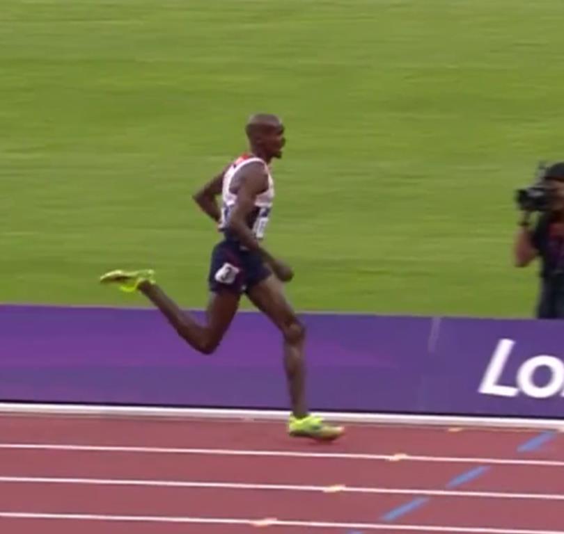 Mo Farah London Olympics 2012 5000 m Final Arm