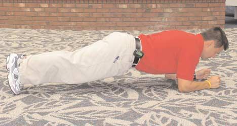 Advanced Abdominal Strengthening Exercises A PLANK POSE (A) Lie on your stomach while propped on