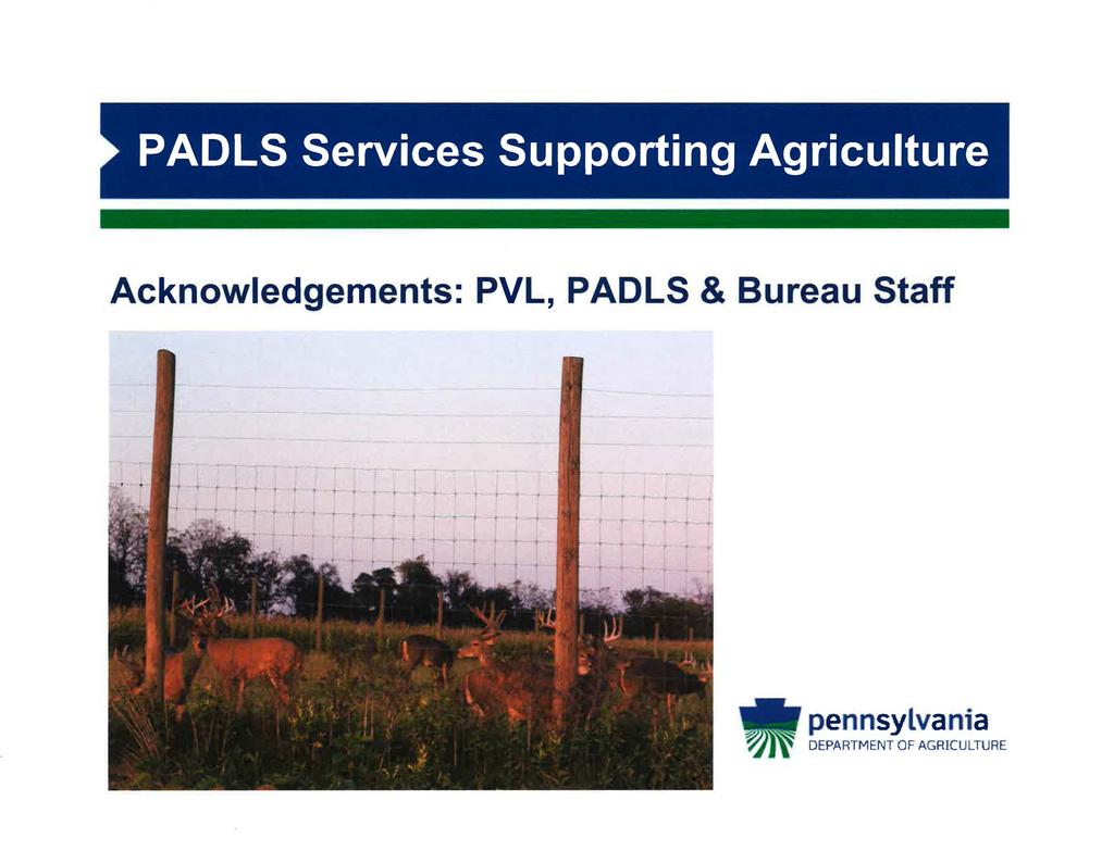 PADLS Services Supporting Agriculture