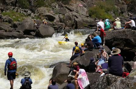 close to the river Has been paddled in racing kayaks, but not used for a race yet Estimated race time: 18 minutes Cataract Gorge Grade 4, spectacular gorge Cataract Gorge is the showpiece of