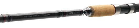 Ruten Rods MEGAFORCE TELESPIN Telescopic rods This new MEGAFORCE series provides a slim carbon fiber blank with a great bending curve at an excellent price-performance ratio.