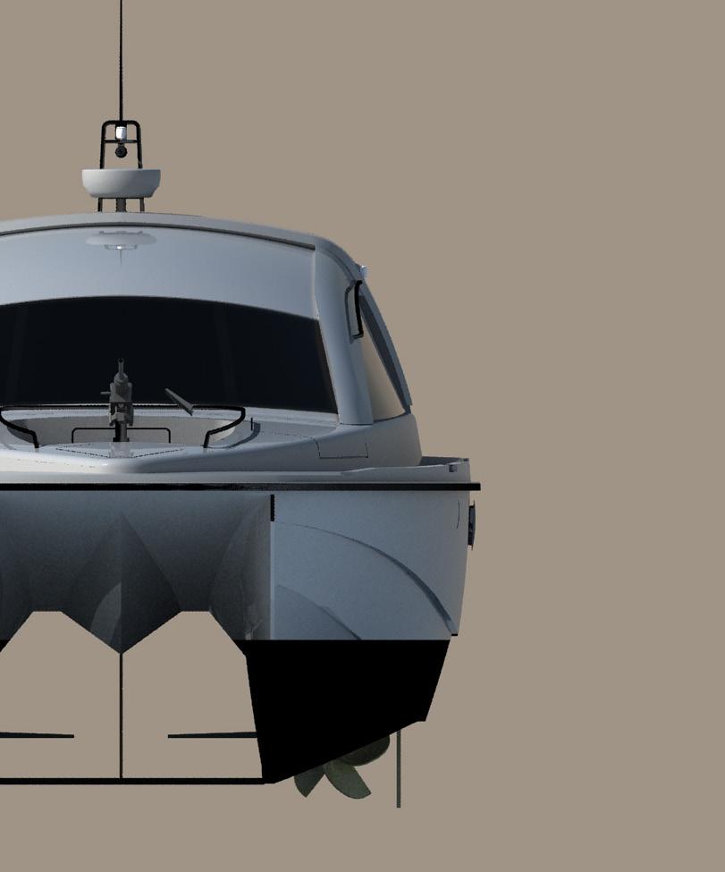 In general, the HYSUCAT hull will allow the STEALTH 520 patrol to maintain a speed of 30% faster than any equivalent sized monohull vessel in any given