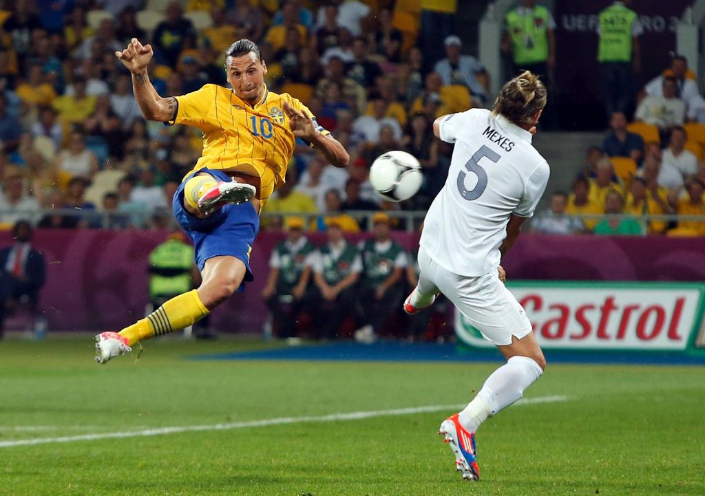 strike the ball with power. The reason Zlatan is able perform kicks that other players would not even attempt is likely a credit to his many years of Taekwondo experience and training in balance.