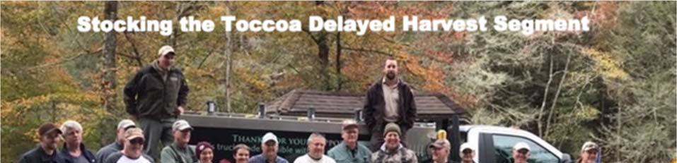 WORK DAY ON THE UPPER TOCCOA RIVER Delayed Harvest Trout Streams Anglers fishing delayed harvest streams must release all trout immediately and use and possess only artificial lures