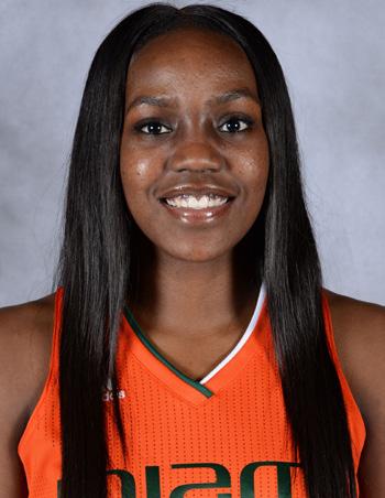Beatrice Mompremier # 32 Junior Forward 6-4 - Redshirting this season after transferring to Miami from Baylor - Former top-20 prospect is one of the most highly-recruited players to ever attend Miami