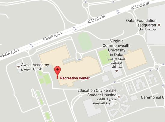 Race Location: Recreation Centre, Education City MAP OF EDUCATION CITY GETTING TO EDUCATION CITY The entrance to Education City is from Gate 2 (Al Luqta Street).