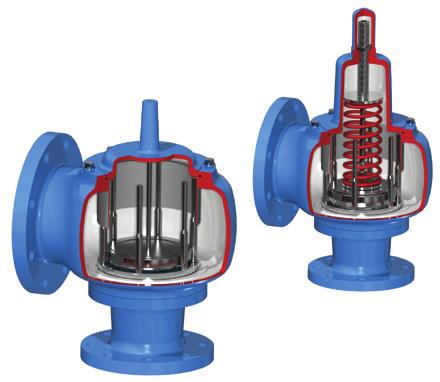 7 Anderson Greenwood Type 4142 piped away pressure relief valves High capacity weight or spring loaded pressure relief valves that pipe away to a closed header system.