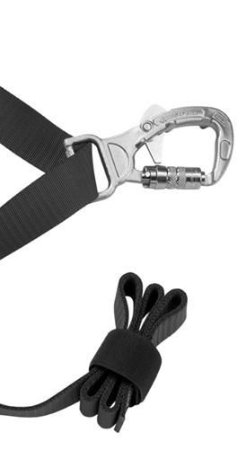 Figure 6 - Adjustable Rope Lanyard Abrasion Resistant Sleeve Sleeve Keepers Stopping Cleats Labels Body Support Connector Rope Grab Captive Eye Carabiner Body Support Connector Wear Indicating Rope