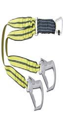45mm wide webbing lanyard with shock absorber which reduces the impact of a fall to less than 6kN.