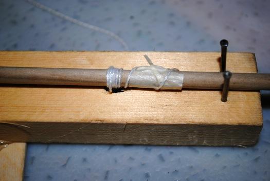 Attach a 1 dowel just  Wrap a small piece of