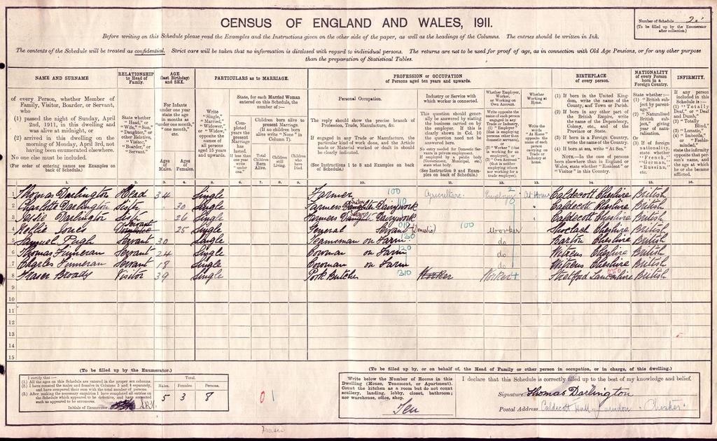Above: 1911 Census,