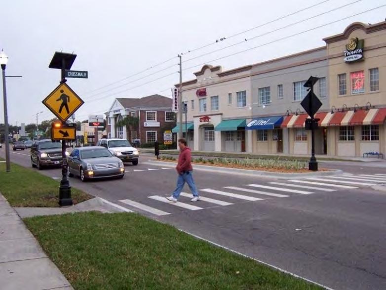 Rectangular Rapid Flashing Beacons (RRFB) Description: Provide user-actuated amber LEDs that supplement warning signs at unsignalized intersections or mid-block crosswalks.